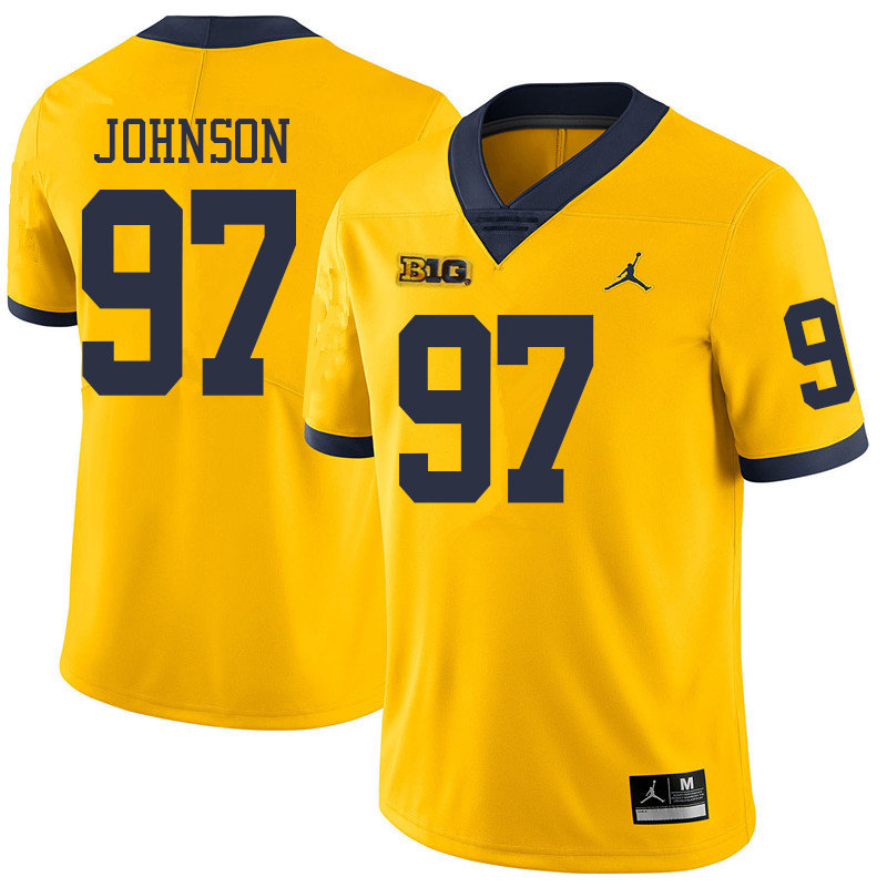 Jordan Brand Men #97 Ron Johnson Michigan Wolverines College Football Jerseys Sale-Yellow